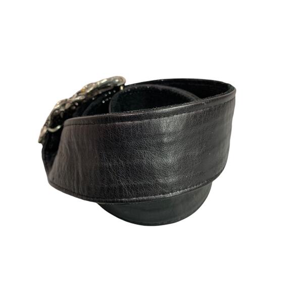 Medium Womens Vintage 1980s Reversible Statement Belt Ornate Buckle - Picture 9 of 9